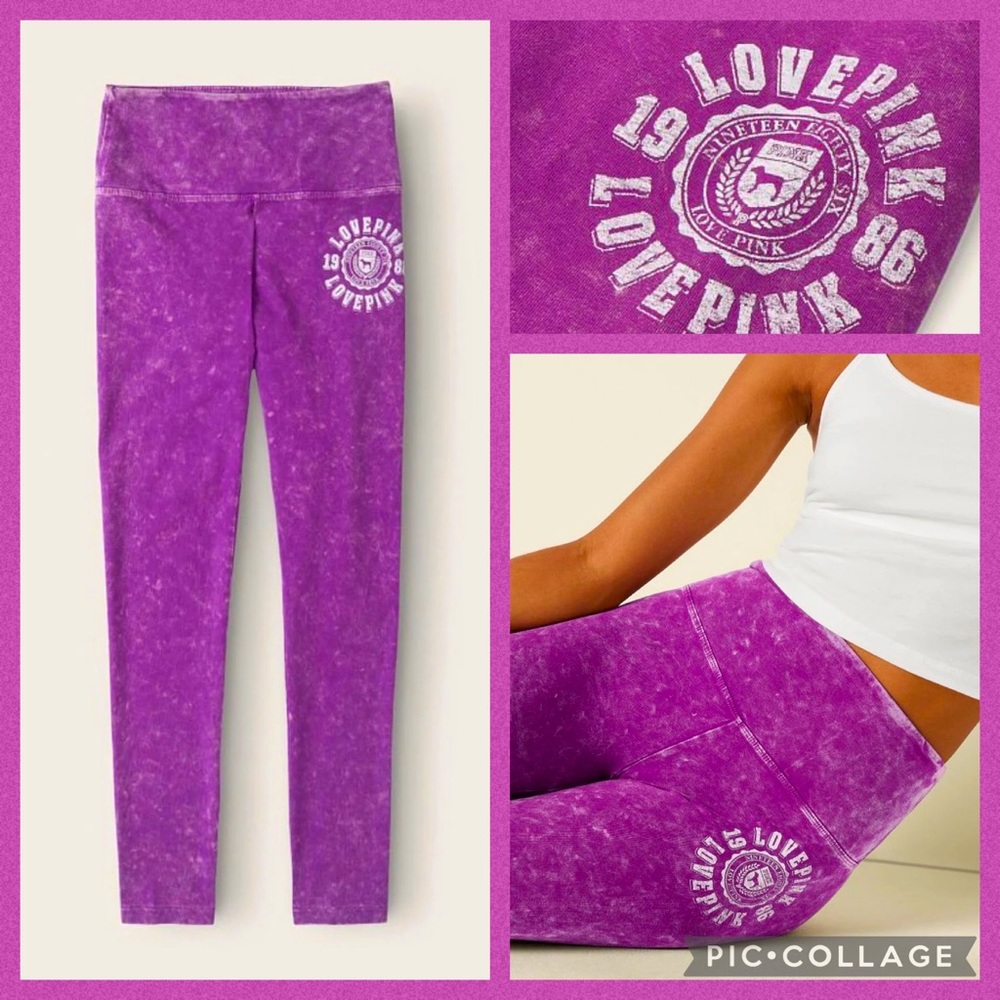 Virtual Violet Wash Cotton High Waist Full Length Legging